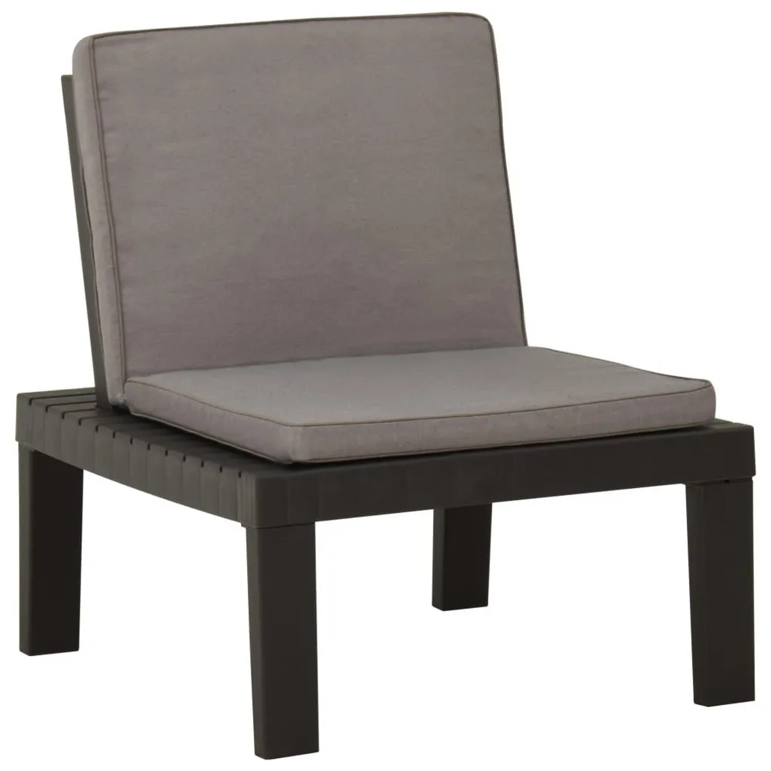 Furnicato Garten-lounge-stuhl Mit Auflage Kunststoff Grau
