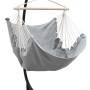 AMANKA XL-Hängesessel in Lilac Grau aus Baumwolle mit schwarzem Stahlgestell für Garten.