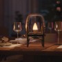 Philips Hue E14 Kerzenform Leuchtmittel in Glasglocke auf Esstisch, warmweiß leuchtend. Smartes Licht für Ambiente.