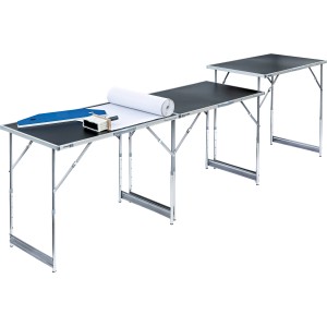 LUX-TOOLS Multifunktionstisch, 3-teilig, mit Aluminiumrahmen, höhenverstellbar, als Tapeziertisch oder Buffettisch nutzbar.