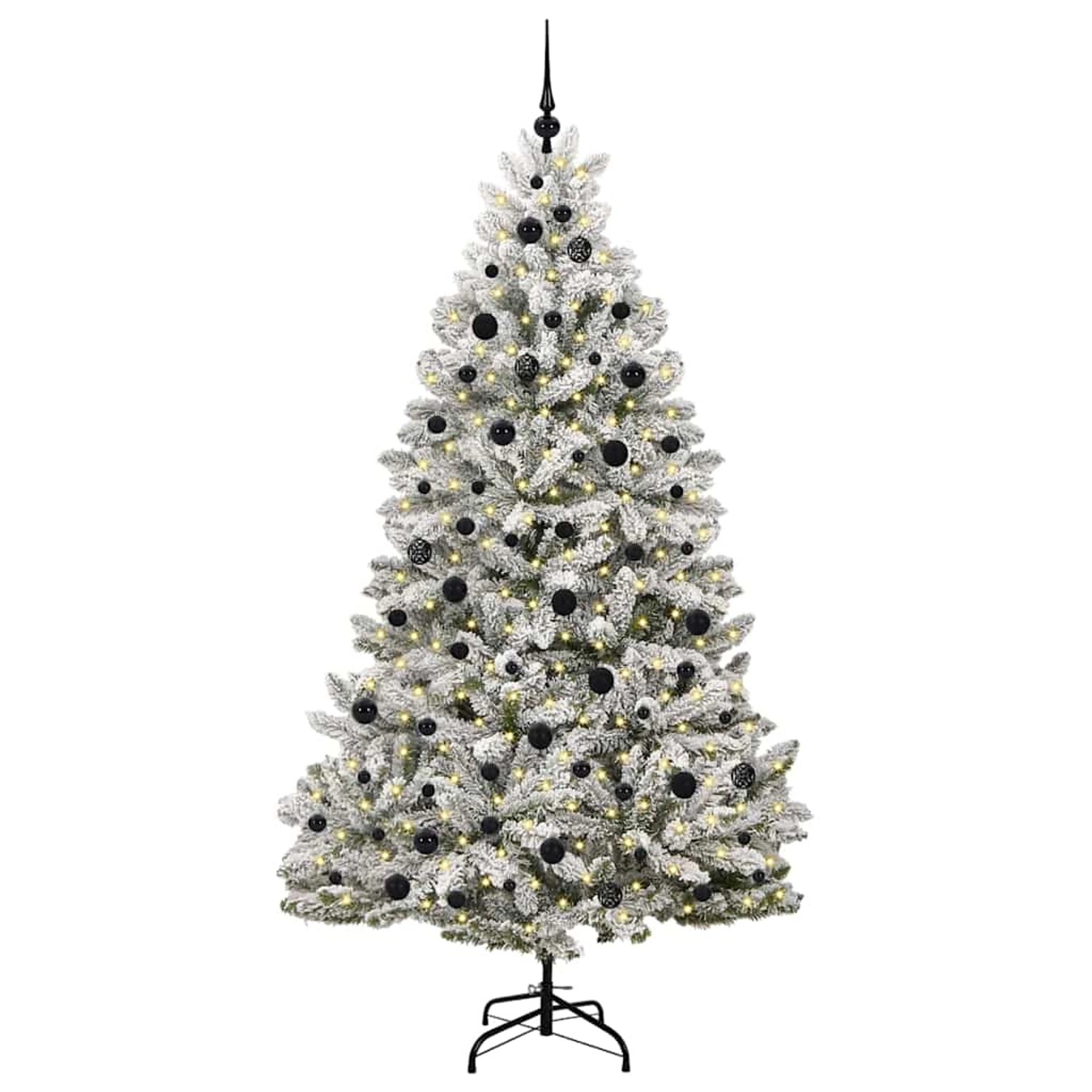 vidaXL Künstlicher Weihnachtsbaum Grün und Weiß 210 cm PVC und Metall 3395758