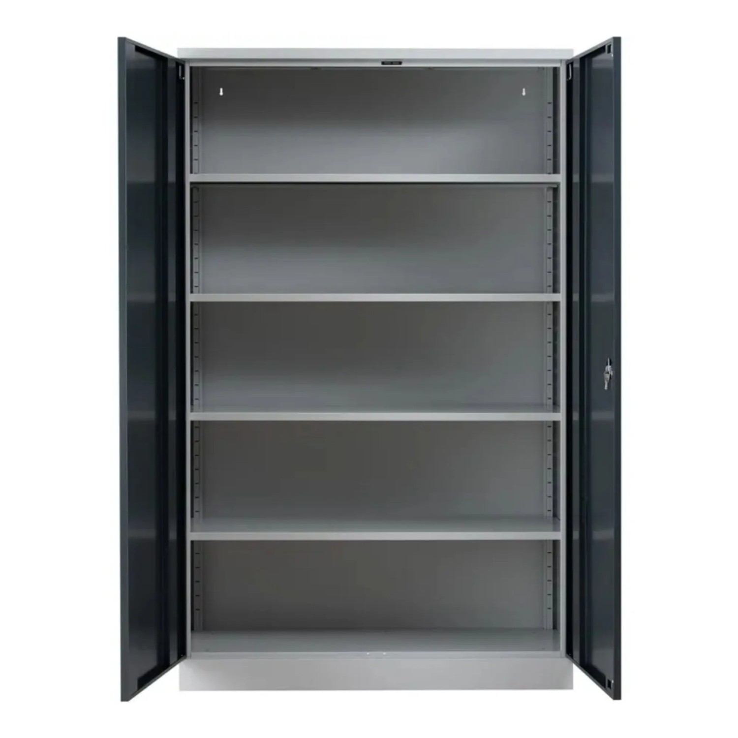 PROREGAL Stahlschrank Bee 8 Fachböden HxBxT 195 x 120 x 42 cm Verzinktes Fachbodenmaterial Grau & Anthrazit
