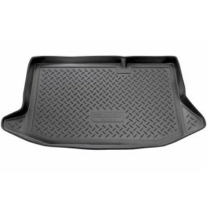 Schwarze Gummi Kofferraumwanne für Ford Fiesta VI (2008-2017), passgenaues Autozubehör.