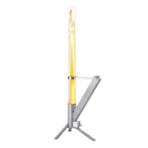 Albatros Pelletfackel aus Edelstahl mit Glasrohr. Rocket Stove Grill für Holzpellets, ca. 70 Min. Brenndauer.