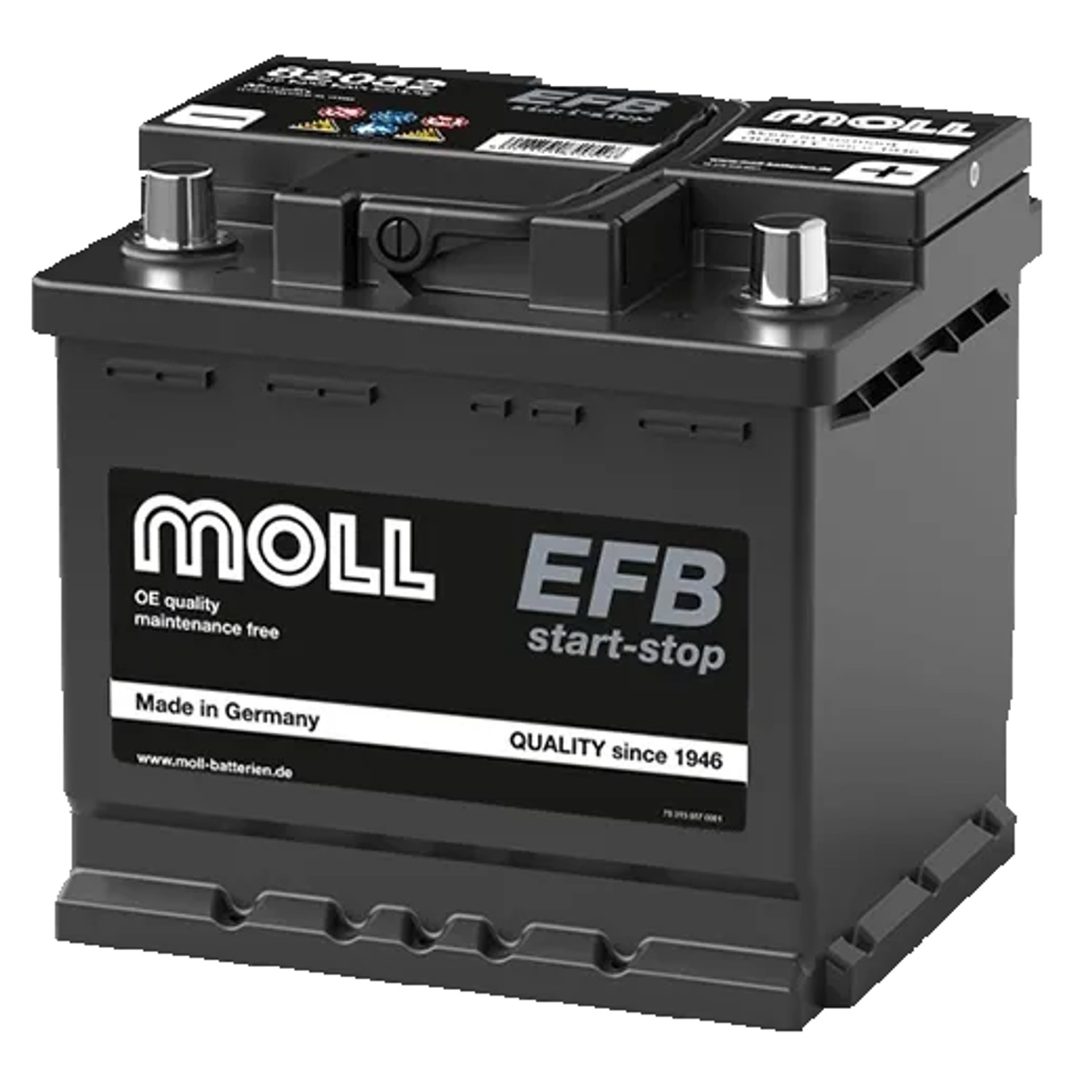 MOLL Batterien 82054 12V 54Ah 520A EFB Start-Stop Starterbatterie Made in Germany