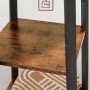 Detailaufnahme: Songmics Garderobenständer Barnet, braun-schwarzes Regal mit Ablage.
