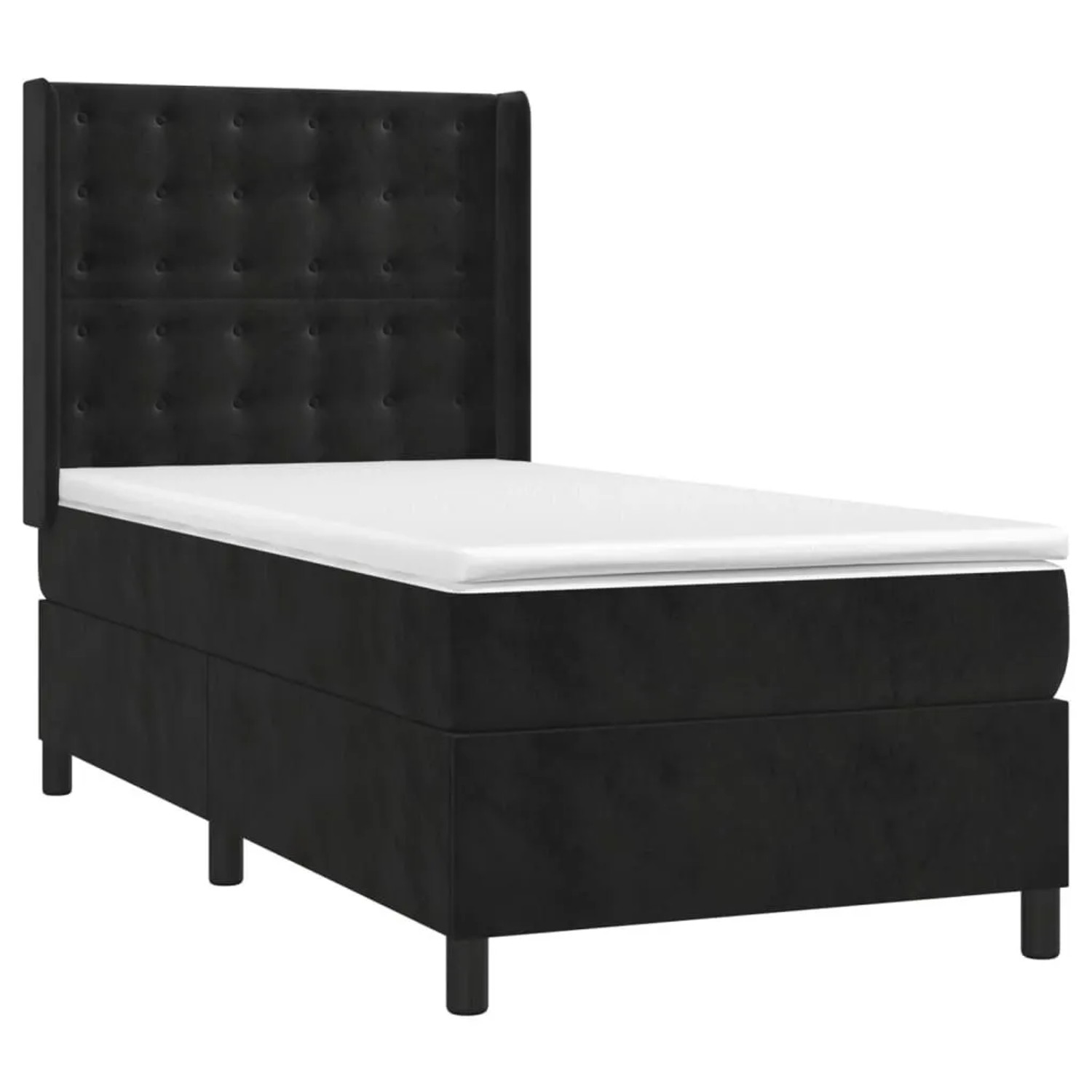vidaXL Boxspringbett mit Matratze Schwarz 90x200 cm Samt 3132899 günstig online kaufen