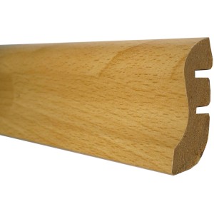 Sockelleiste Buche foliert, 40 mm x 18 mm, Länge 2400 mm. Holzfarbene Fußleiste.