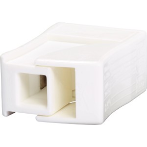 Weiße 2-polige Leuchtenklemme für Leiter bis 2,5 mm², 25er-Pack.