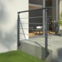 Anthrazitfarbenes Dolle Geländer-Komplettset 150 cm zur Wandmontage mit Edelstahlstäben.