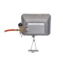 Firefix Gas-Heizstrahler Easy 4,4 kW, silberner Gasheizer mit Schlauch und Regler.