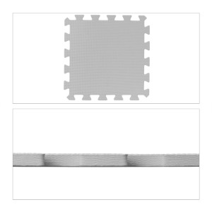 Relaxdays Puzzlematte EVA-Schaumstoff Grau 36 Tlg. Abwischbar Wärmeisolierend Mit Rand 1 cm x 31,5 cm x 31,5 cm 1,5 kg