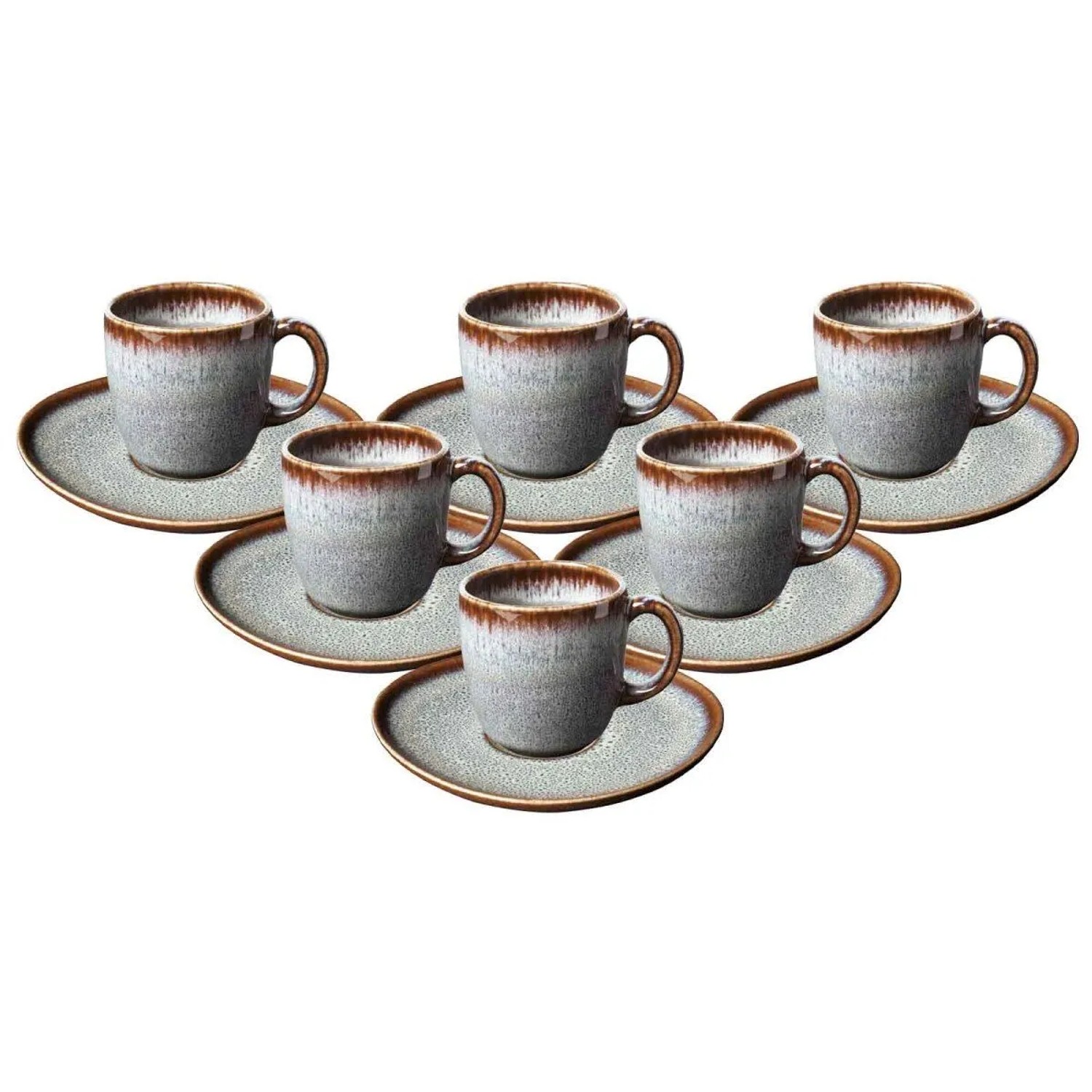 like. by Villeroy & Boch Lave Kaffeetassen mit Untertassen 190 ml 6er Set Beige