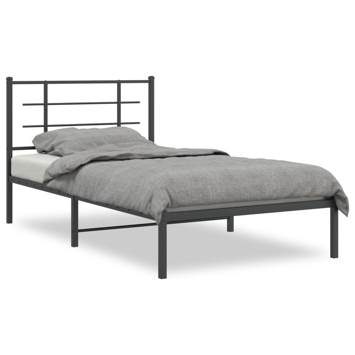 vidaXL Bettgestell mit Kopfteil Metall Schwarz 100x190 cm Modell 21953841 günstig online kaufen