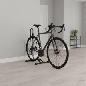 Relaxdays Fahrrad Ausstellungsständer Stahl Schwarz Rutschfest 75 cm x 39 cm x 46,5 cm 1,8 kg