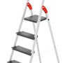 Hailo Alu-Sicherheits-Stehleiter L100 TopLine mit 5 Stufen, Ablageschale und Anti-Rutsch-Riffelung.
