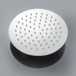 Runde Kopfbrause aus Edelstahl, 20 cm Durchmesser, mit Antikalknoppen.