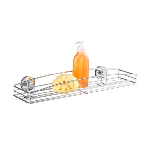Wenko Maxiablage Milazzo, Chrom/Weiß, mit Saug-System. Bad-Ablage für Kosmetik und Badutensilien.