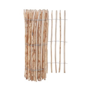 Stiltreu Staketenzaun Haselnuss, 500x90cm, Lattenabstand 3-5cm. Naturzaun für Garten und Beet.