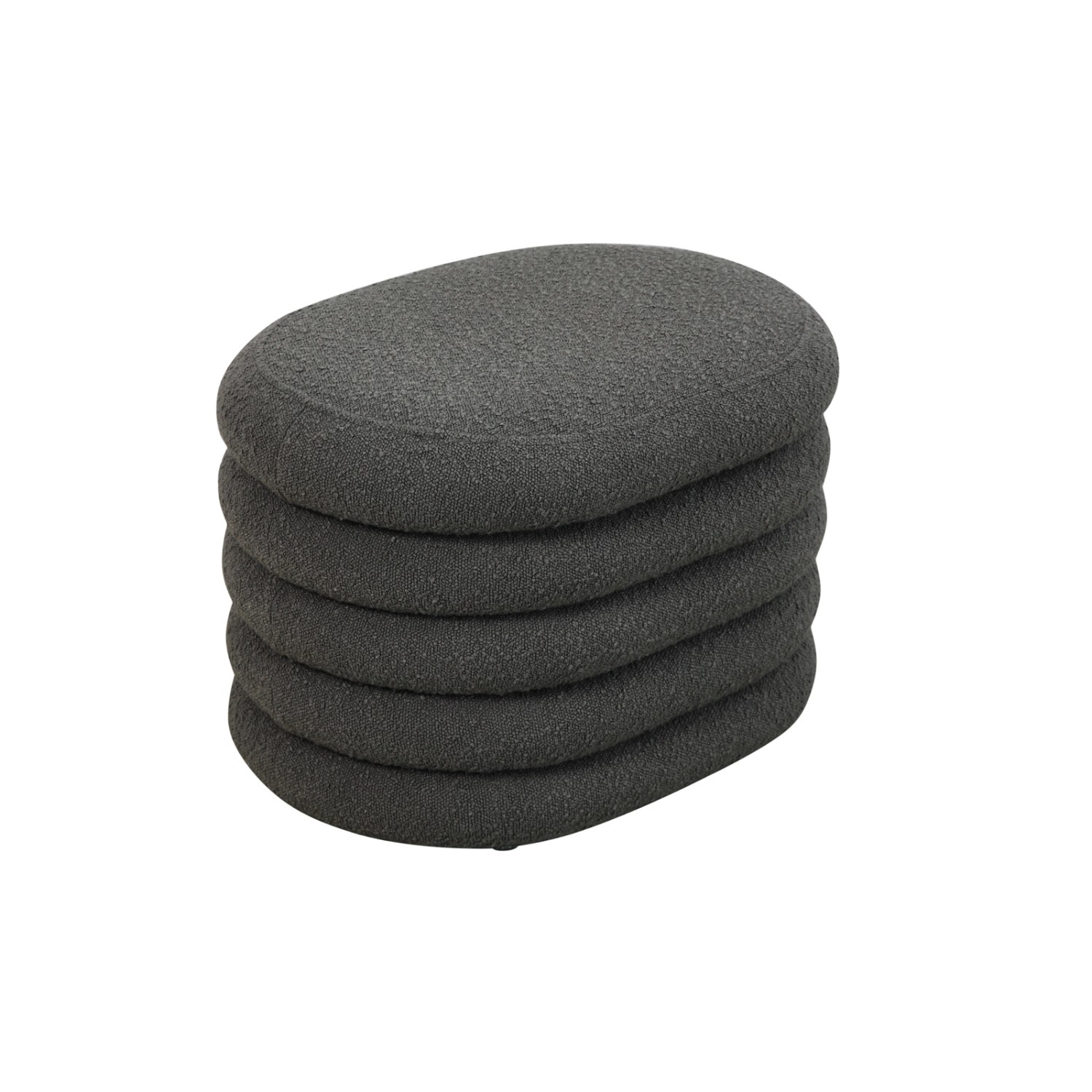 Svita Blossom S Hocker Mit Stauraum Sitzhocker Ottomane Boucle-Polster Dunkelgrau