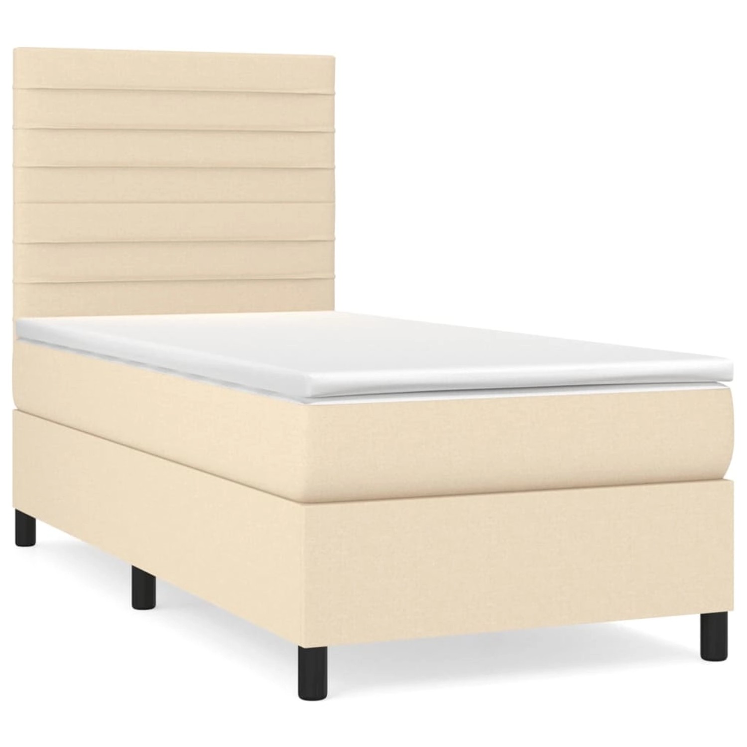 vidaXL Boxspringbett mit Matratze Creme 100x200 cm Stoff 3141838 günstig online kaufen