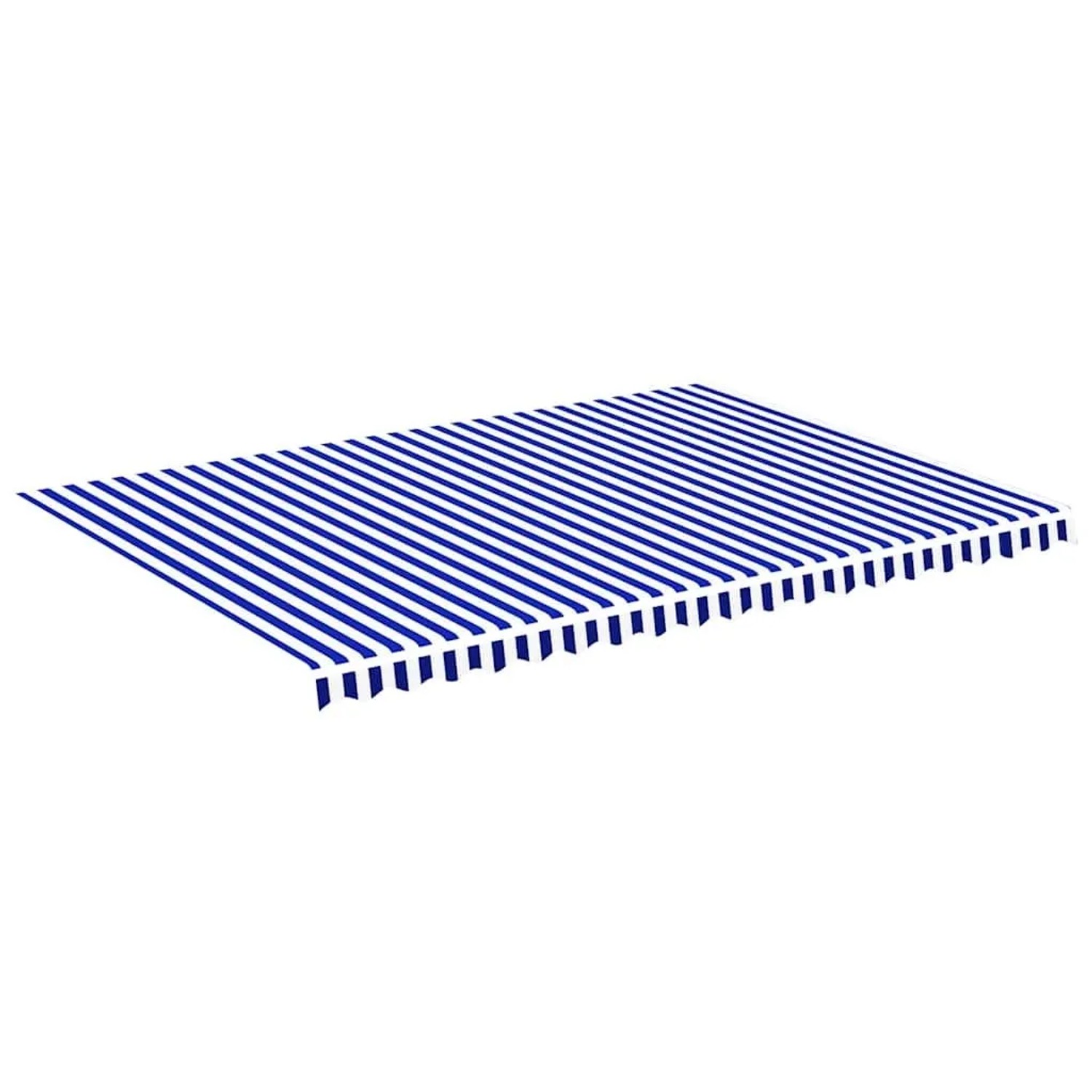 DELUKE Markisenbespannung Markisenstoff Wasserabweisend Reißfest Blau-Weiß Für 500x350cm Rahmen Markise Mit Volant Markisen Ersatzstoff