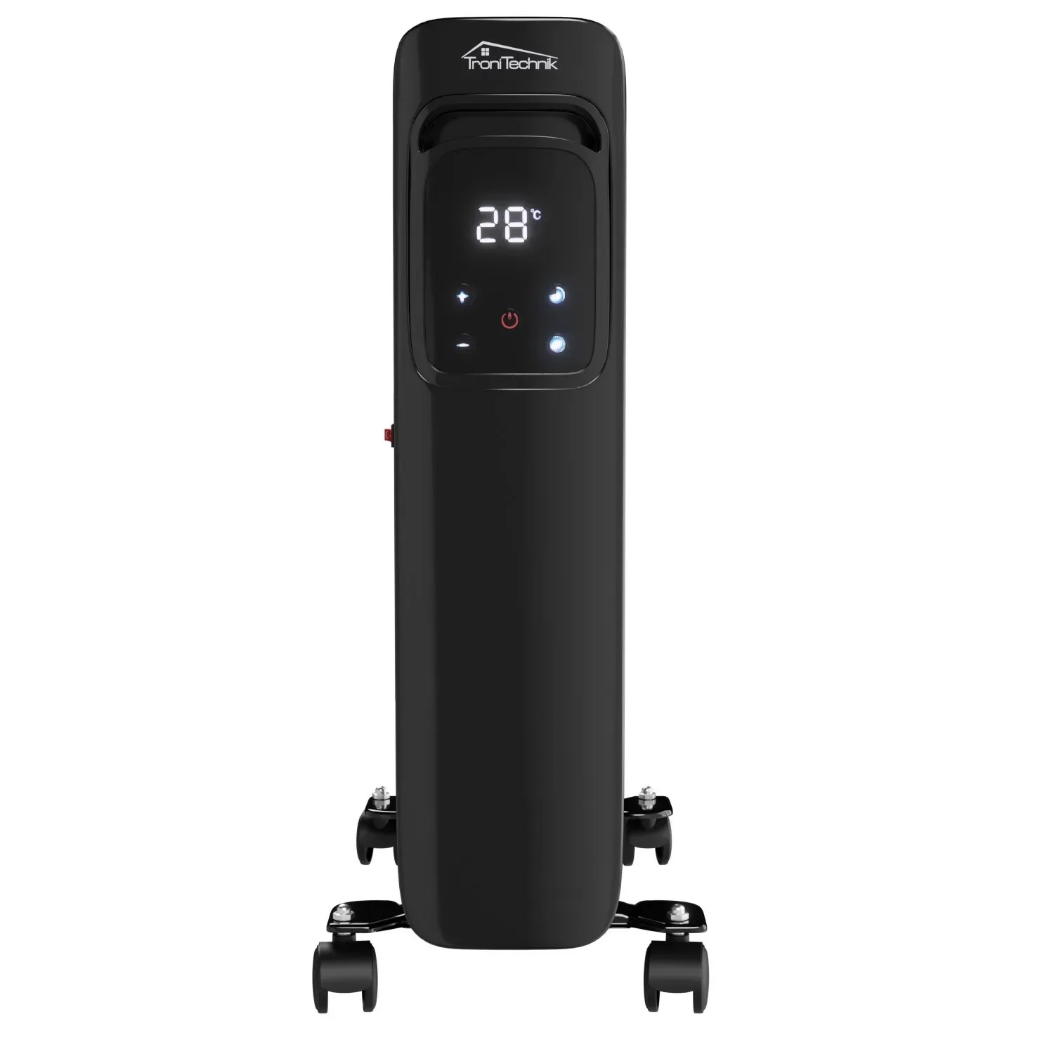 Schwarzer TroniTechnik Ölradiator TT OR 311 mit 11 Rippen, 2500W, drei Stufen und WiFi Funktion.