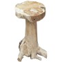 DELUKE Barhocker JOEL, 2er Set, Teak natur, 76 cm hoch. Barstuhl aus Baumstamm im Vintage Look.