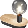 Ledvance Tischleuchte Decor Holz, braun-schwarz. LED-Tischlampe mit E27 Fassung.