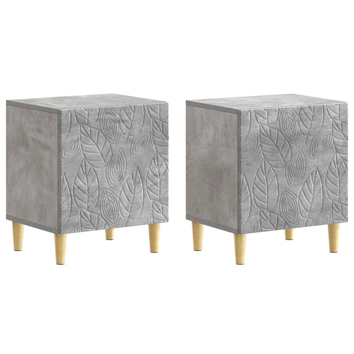 vidaXL Nachttisch 2 Stk Betongrau 43 x 34,5 x 50 cm Holzwerkstoff 895032