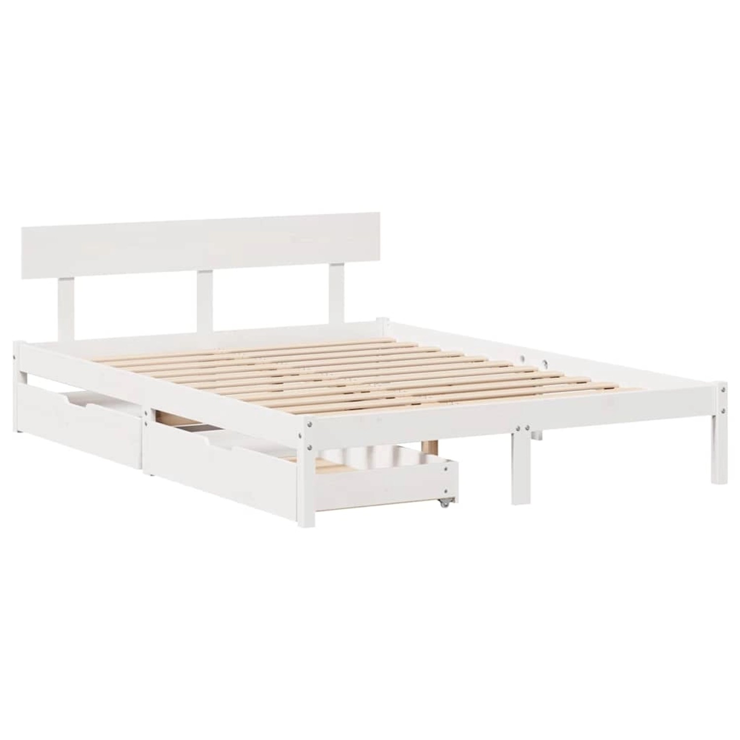 vidaXL Massivholzbett ohne Matratze Weiß 160x200 Kiefernholz 3301519 günstig online kaufen