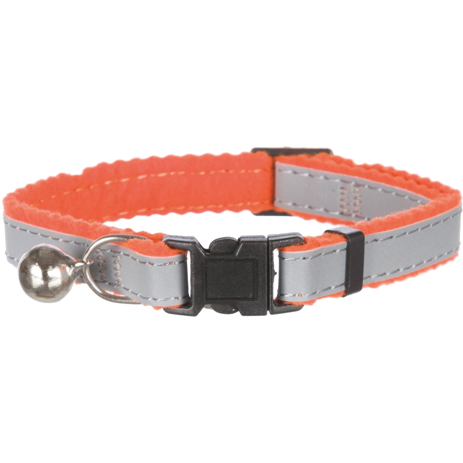 Reflektierendes, orangefarbenes Jollypaw Katzenhalsband aus Kunststoff mit Schelle.