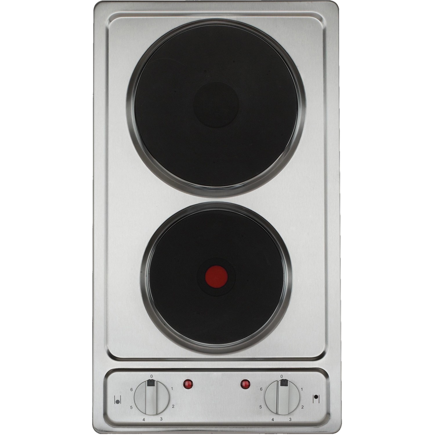 Respekta Kochmulde KM9111EN für Küchenzeile mit 2 Kochplatten und Drehreglern.