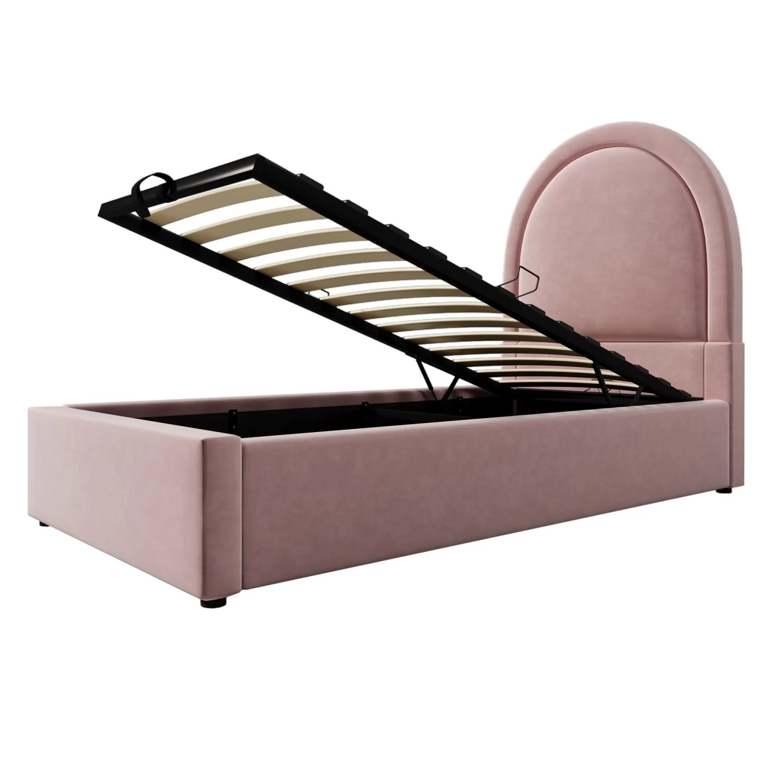 okwish Polsterbett 90x190cm mit Samt Kinderzimmer Rosa ohne Matratze