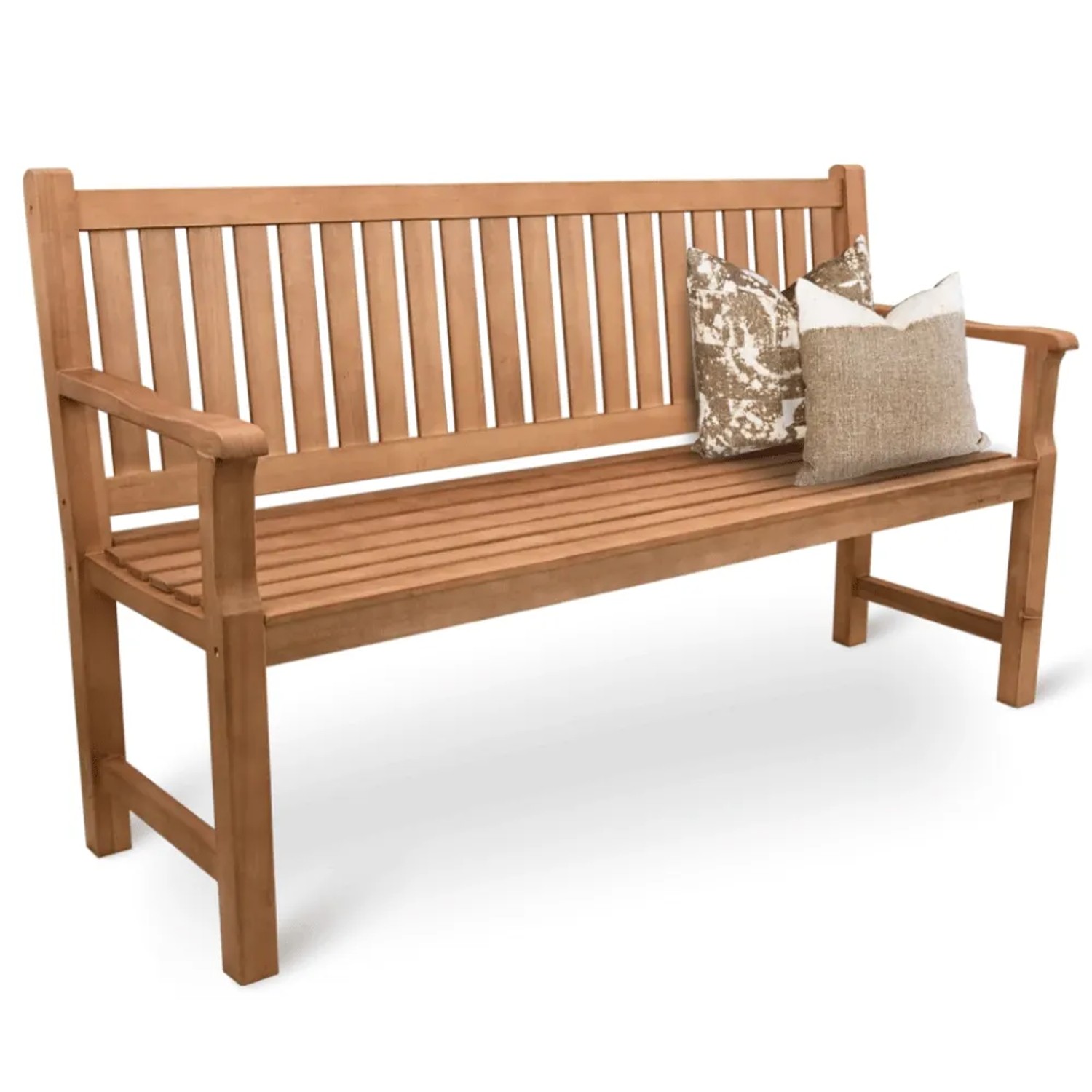 DELUKE Gartenbank Holz 3-4 Sitzer EGON Wetterfest 150cm Parkbank aus Pappelholz Sitzbank Holzbank Balkonbank