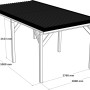 Holzbrüder Einzelcarport Ralf, imprägniert, 300x600 cm, mit dornengrünem Blechdach, Maße
