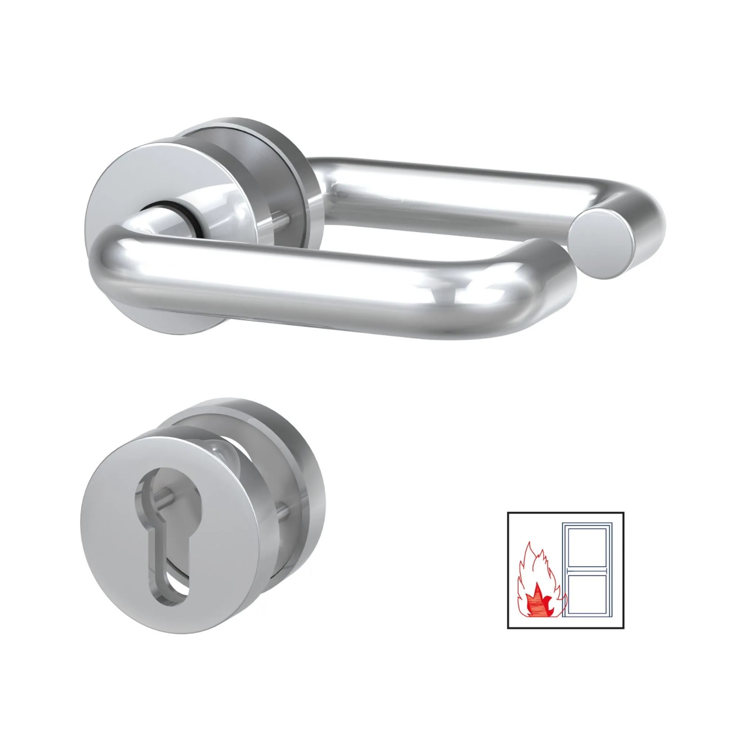 Thumbnail - Basi - FS-Rosetten-Drücker-Garnitur - ZT-FS 2100 - Edelstahl - 7529-9208