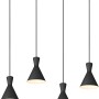 Schwarze, matte Reality Pendelleuchte Enzo mit vier Lampen für E14 Leuchtmittel.