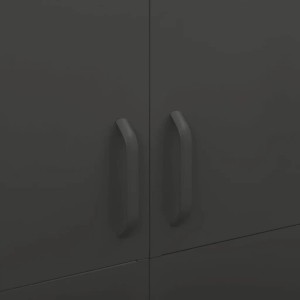 Detailansicht: Anthrazitfarbener vidaXL Kleiderschrank aus Stahl mit Griffen.