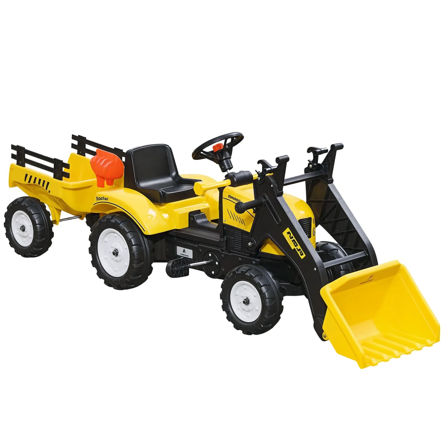 HOMCOM Trettraktor mit Anhänger Schaufel