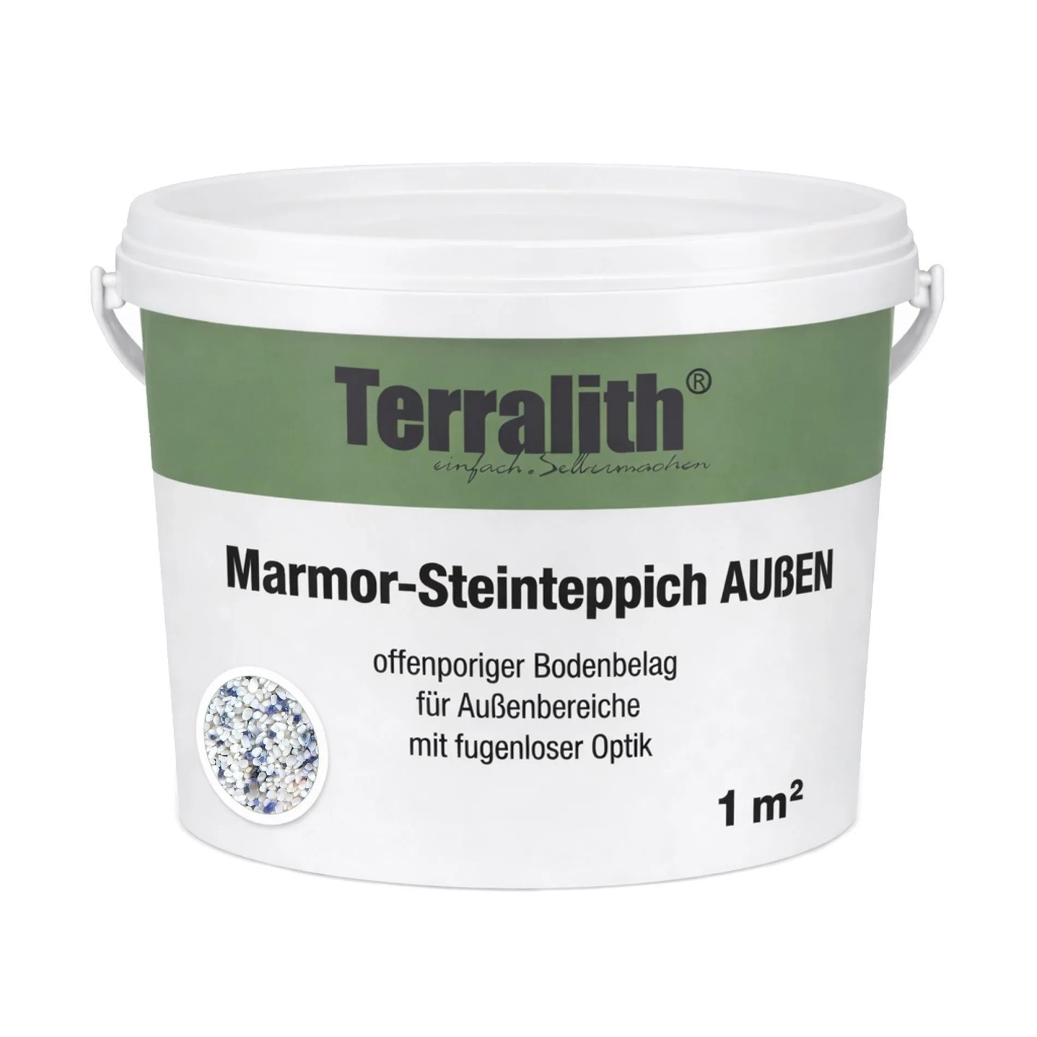 Terralith Edelsteinteppich Sodalith Bianco 1 m² Außen