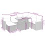 Graue 8-tlg. vidaXL Garten-Sofagarnitur aus Polyrattan mit Tisch, Hockern und Kissen.