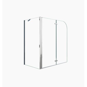 Duschparadies Badewannenaufsatz Badewannenfaltwand 2tlg Faltwand 90x140cm Duschabtrennung Duschwand mit 70cm Seitewand