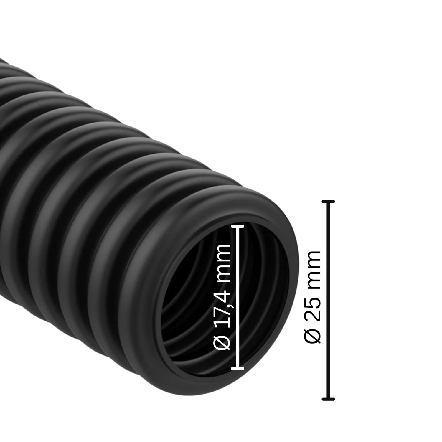 ViD Flexibles Leerrohr M25 25 Meter 750N 2J von -5°C Bis +60°C Schwarz_2