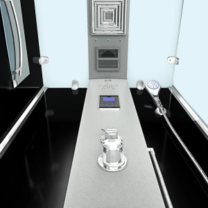 AquaVapore Dampfdusche D38-03L2 80x80cm mit Armatur, Display und Handbrause.