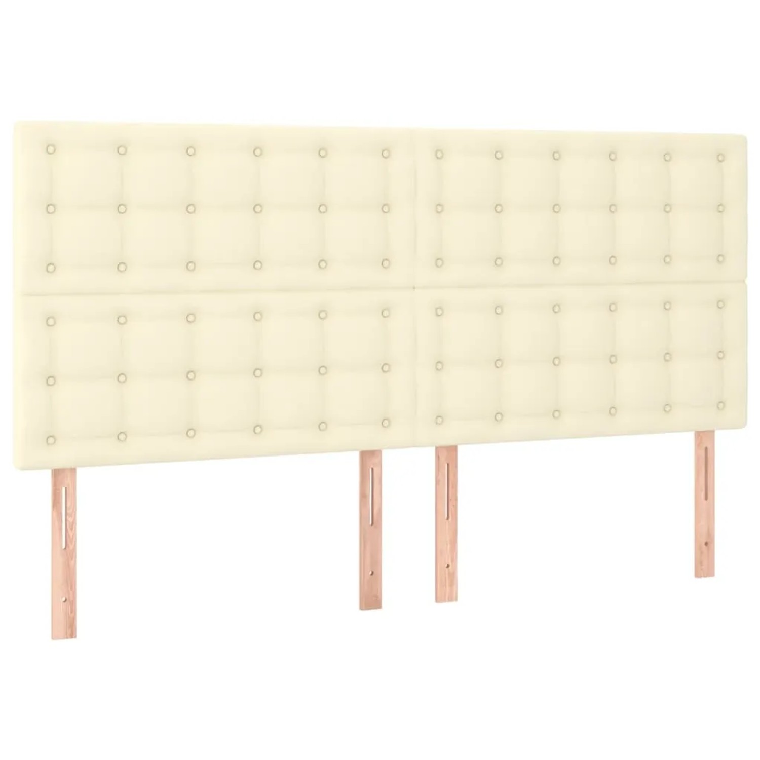 vidaXL LED Kopfteil Creme 160x5x118/128 cm Kunstleder 3122522
