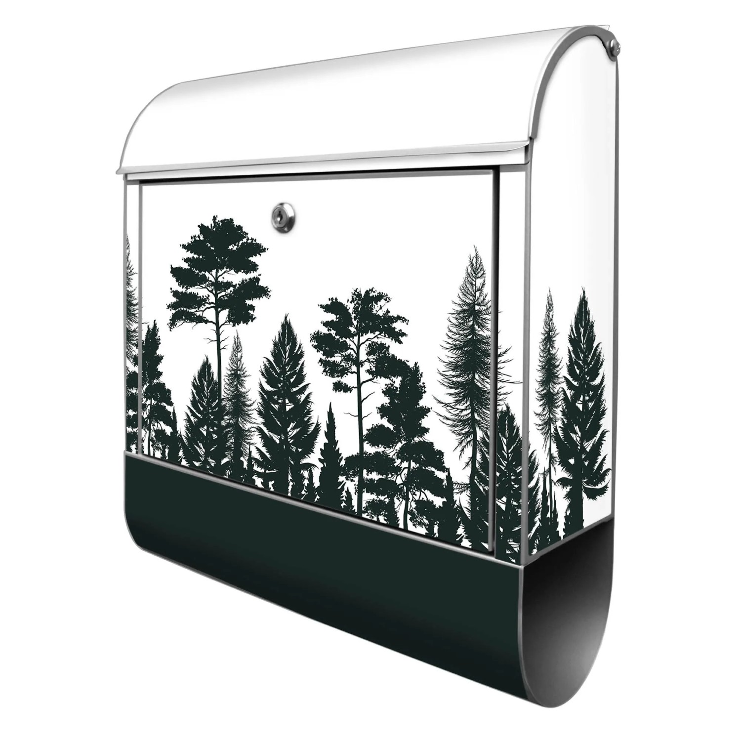 Banjado Design Briefkasten Silber Pulverbeschichtet 39x47x14cm 2 Schlüssel günstig online kaufen