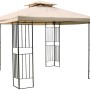 Schwarzer DELUKE Pavillon ROLAND mit beigem Dach für Garten und Terrasse.