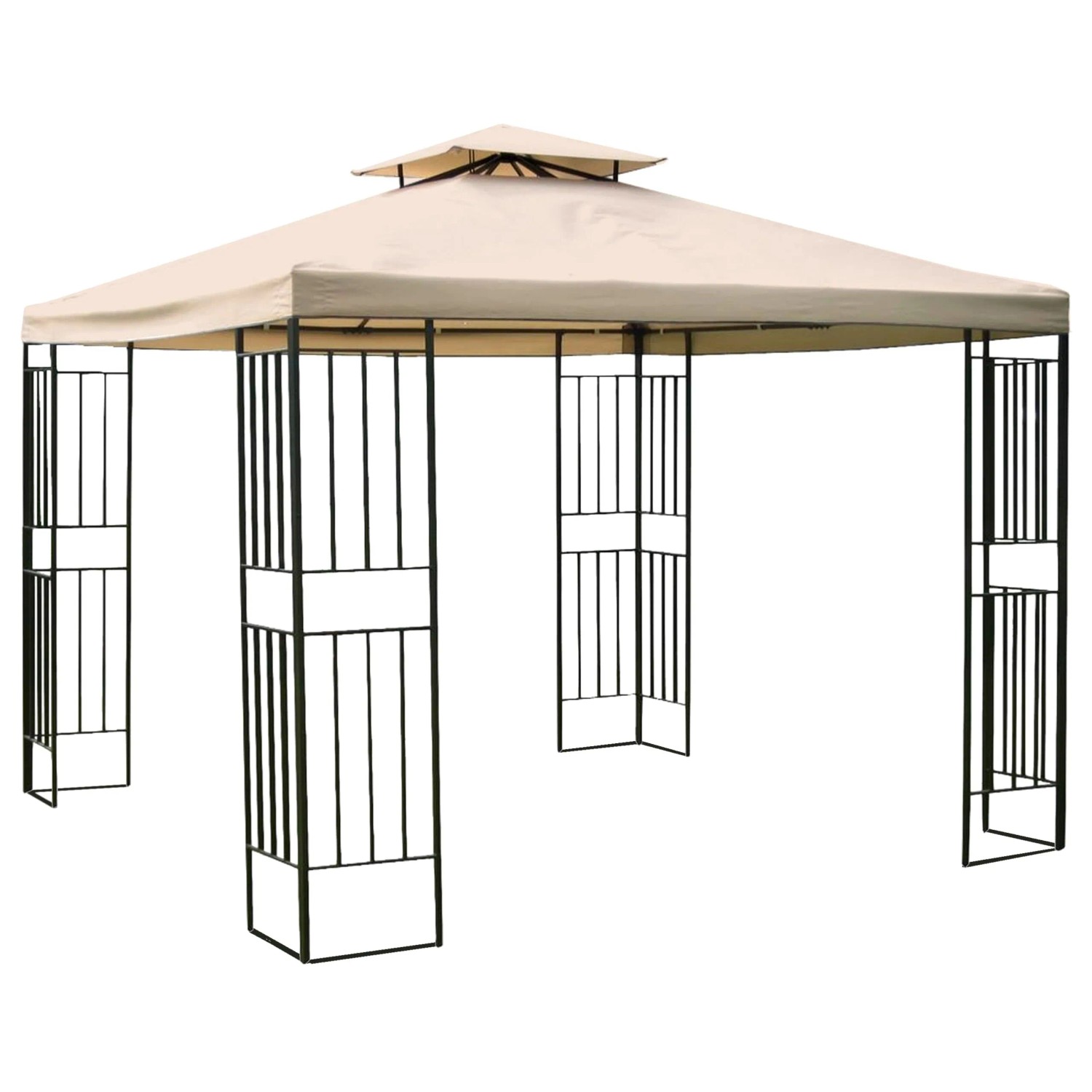 DELUKE Pavillon ROLAND Schwarz Stahl Gartenpavillon Gartenlaube für Garten/Terrassen