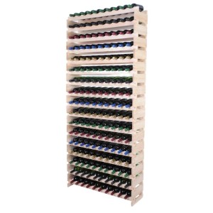 Volles, unbehandeltes Kiefernholz Weinregal VINOTECA FLEX PRO für 170 Flaschen.